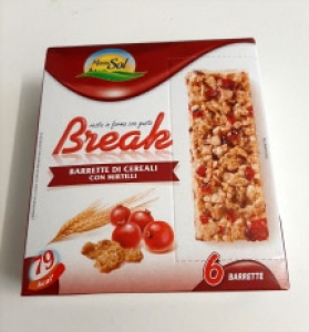 Manu Sol Break Barrette di Cereali con mirtilli 6x21g