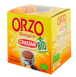 Crastan Bio Orzo Biologico Tostato Macinato Cialde Filtro per Espresso, Moka e Infusione 16 x 6 g