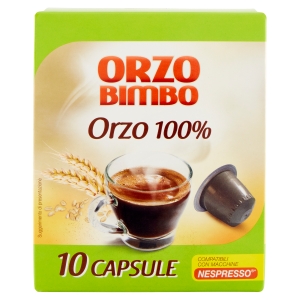 Orzo Bimbo Orzo 100% 10 Capsule Compatibili con Macchine Nespresso 27 g