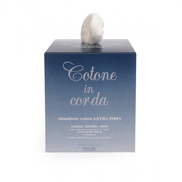 COTONE/C - Cotone in corda alta qualità, 100% idrofilo, 400 gr